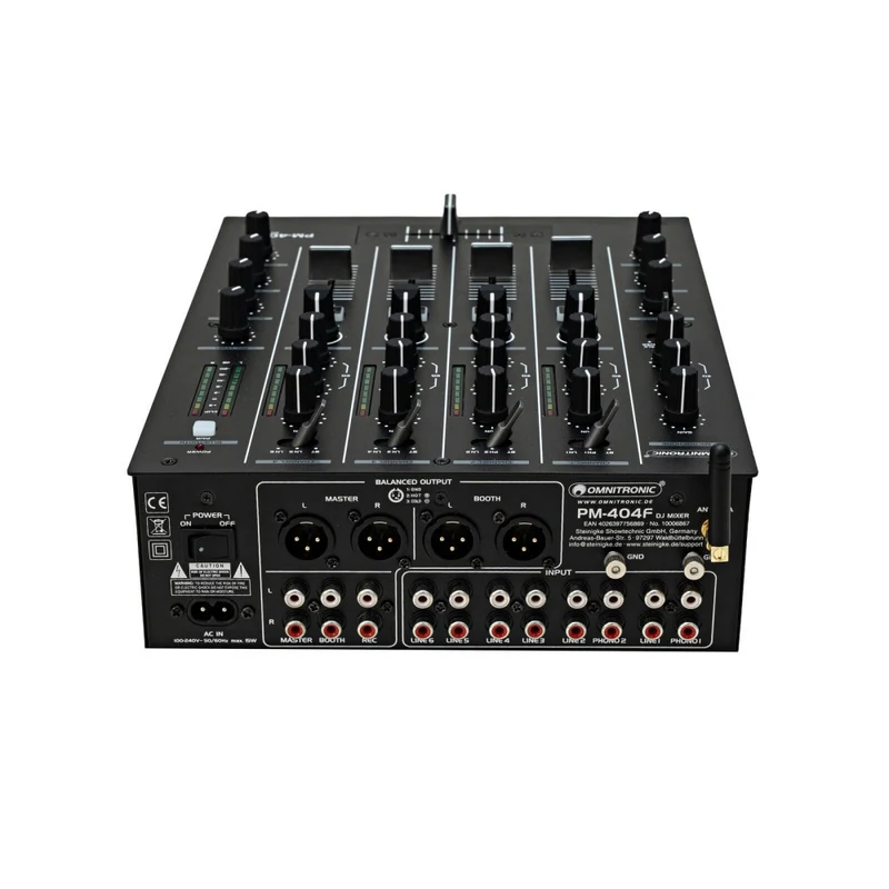 OMNITRONIC PM-404F Mixer DJ a 4 canali con Filtro e Bluetooth