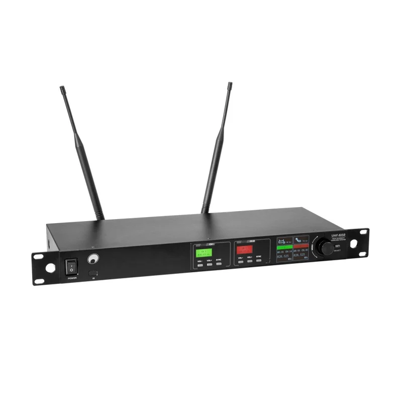 OMNITRONIC UHF-602 Sistema Microfonico Wireless a 2 canali 520-554 MHz