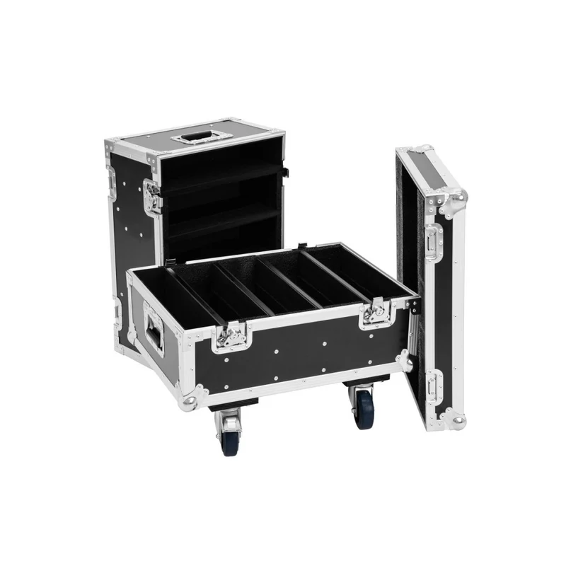 ROADINGER Flightcase 8x IP PIX Strobe RGB CW+WW con ruote