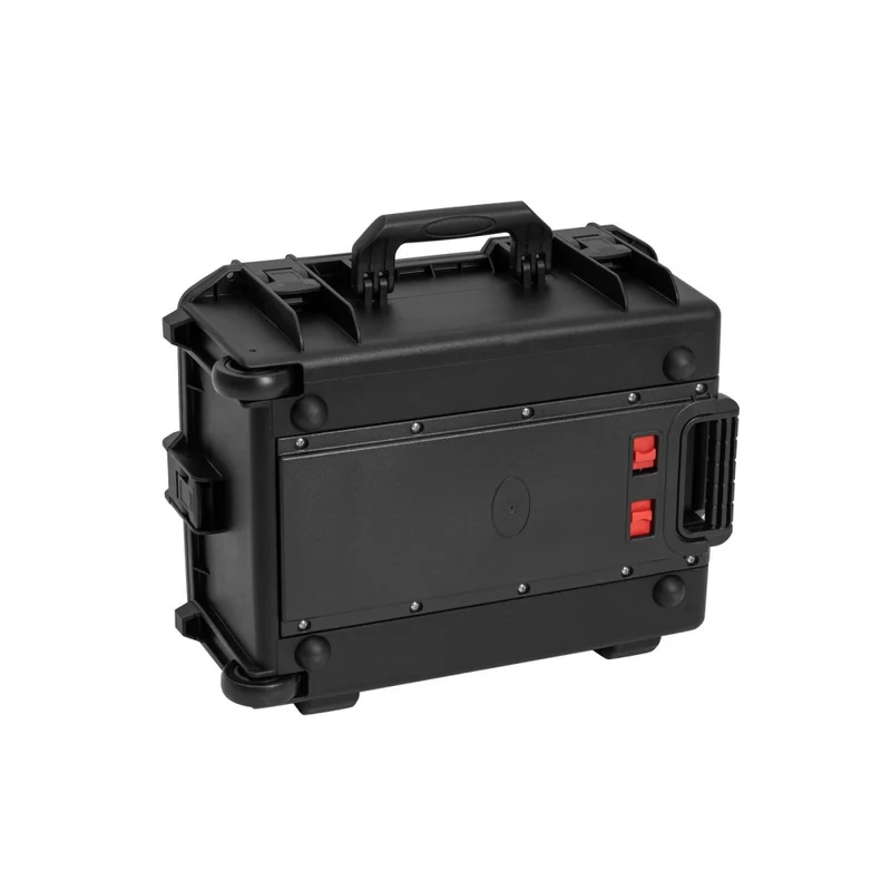 ROADINGER Case in Plastica per 8x AKKU Flat Light con Trolley