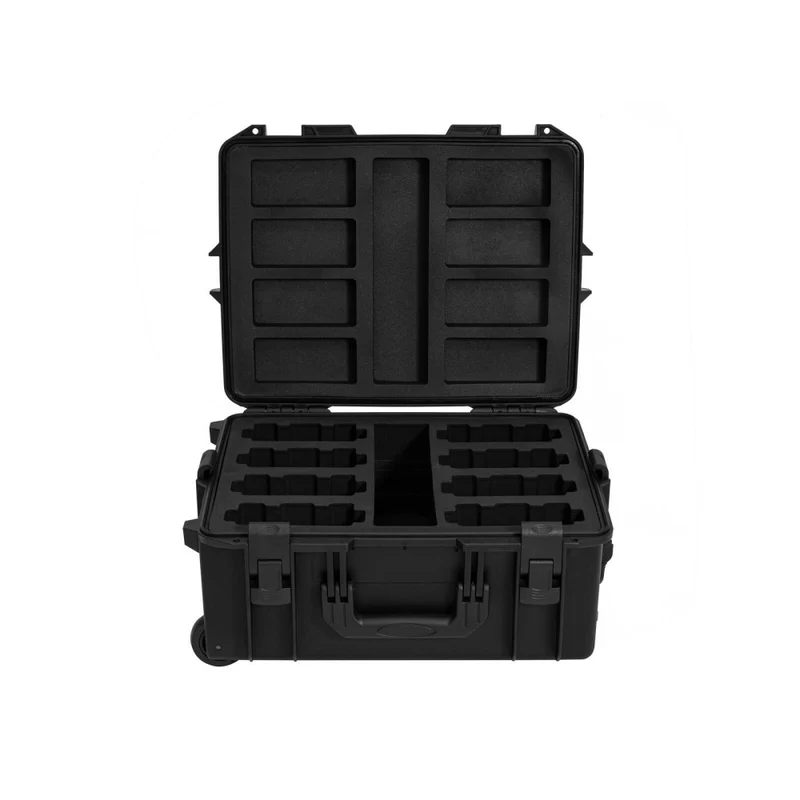 ROADINGER Case in Plastica per 8x AKKU Flat Light con Trolley