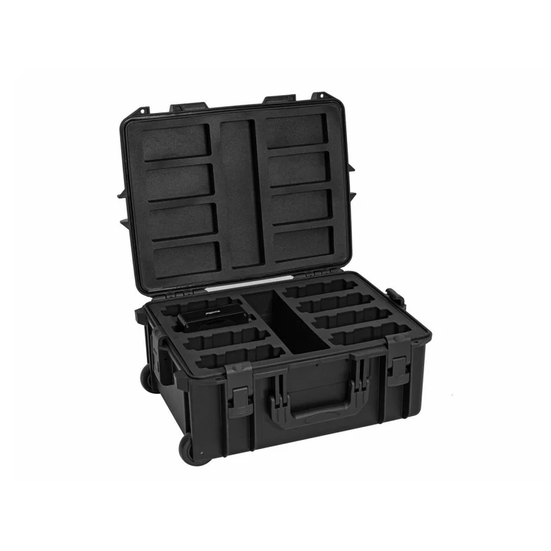 ROADINGER Case in Plastica per 8x AKKU Flat Light con Trolley