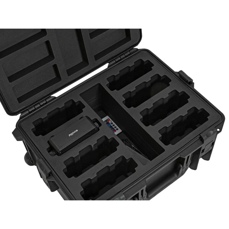 ROADINGER Case in Plastica per 8x AKKU Flat Light con Trolley
