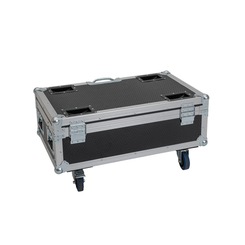 ROADINGER Flightcase 6x AKKU UP-4 QCL Spot QuickDMX MK2 con funzione di ricarica e ruote