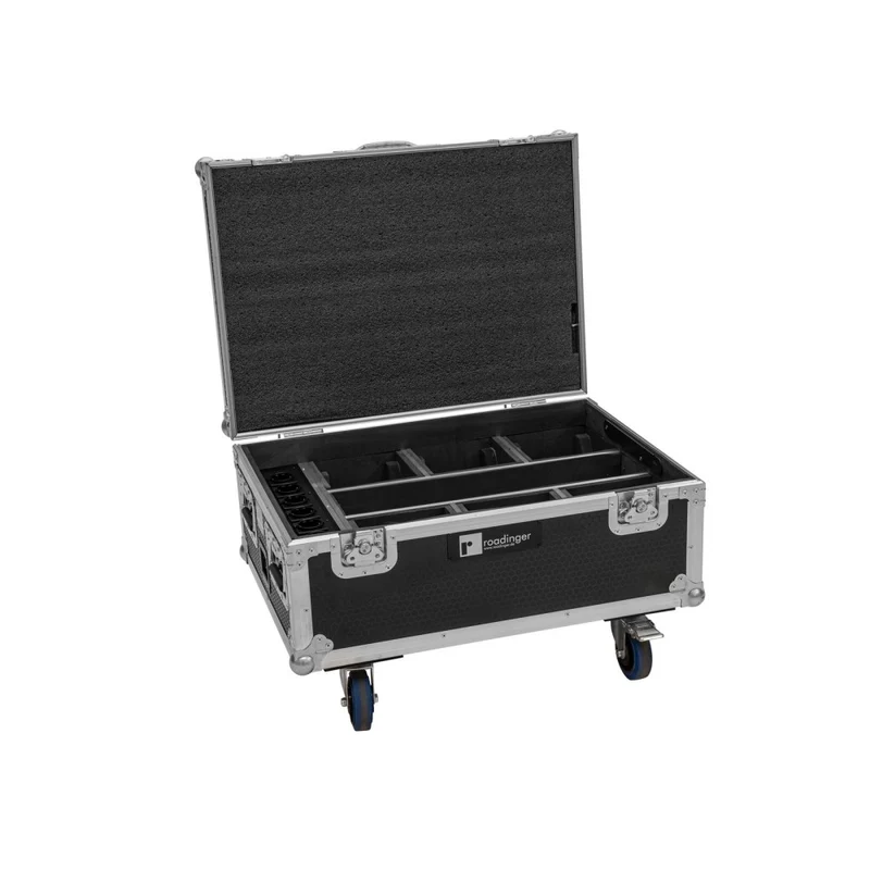 ROADINGER Flightcase 6x AKKU IP TL-3 QCL Trusslight CRMX con funzione di ricarica e ruote