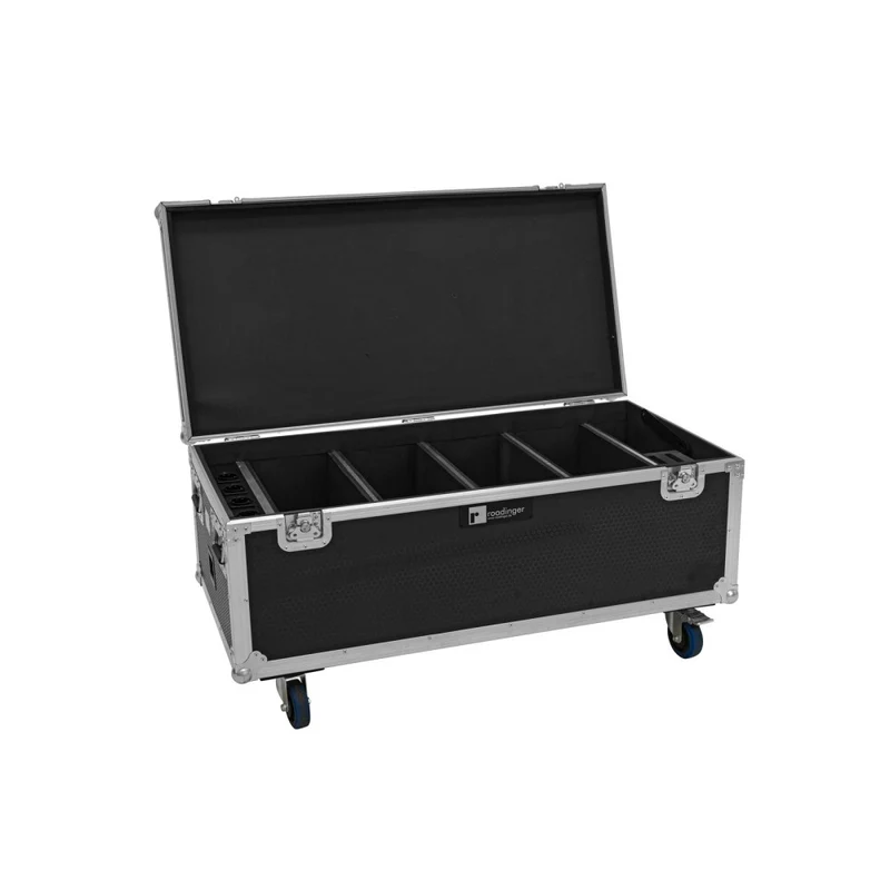 ROADINGER Flightcase 4x AKKU Multiflood IP 18x10W RGBW Wash CRMX con funzione di ricarica