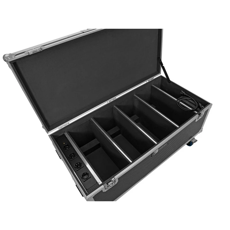 ROADINGER Flightcase 4x AKKU Multiflood IP 18x10W RGBW Wash CRMX con funzione di ricarica