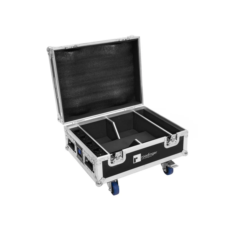 ROADINGER Flightcase 4x AKKU IP UP-4 QuickDMX con funzione di ricarica