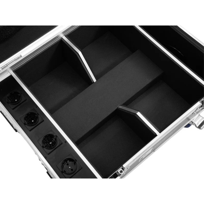 ROADINGER Flightcase 4x AKKU IP UP-4 QuickDMX con funzione di ricarica
