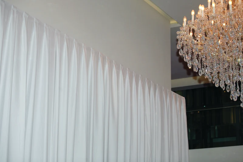 WENTEX P&D Curtain MGS 5.16 oz/yd² (USA) White - 11' x 4' (W x H) - pleated Colore bianco - 11' x 4' (L x H) - plissettato