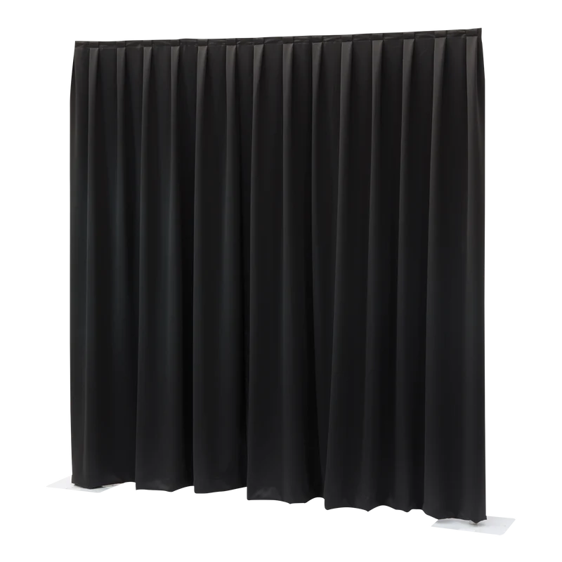 WENTEX P&D Curtain MCS 8.85 oz/yd² (USA) Black - 11' x 4' (W x H) - pleated Colore nero - 11' x 4' (L x H) - plissettato