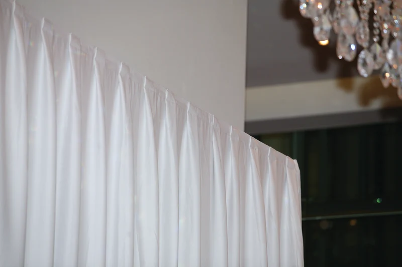WENTEX P&D Curtain MGS 5.16 oz/yd² (USA) White - 11' x 10' (W x H) - pleated Colore bianco - 11' x 10' (L x H) - plissettato
