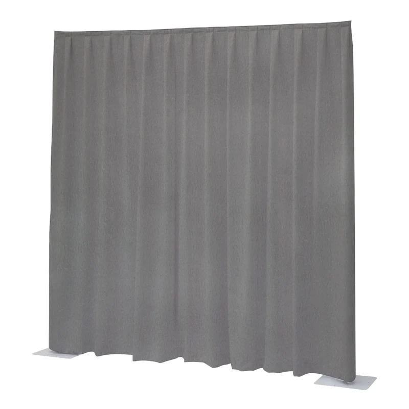 WENTEX P&D Curtain Napoli Velvet (USA) Light Grey - 11’ x 12’ (W x H) - pleated Grigio chiaro - 11' x 12' (L x A) - plissettato