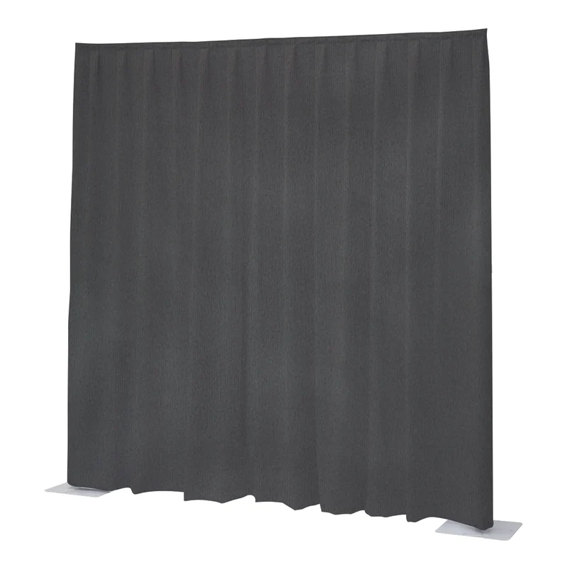 WENTEX P&D Curtain Napoli Velvet (USA) Dark Grey - 11’ x 14’ (W x H) - pleated Grigio scuro - 11' x 14' (L x A) - plissettato