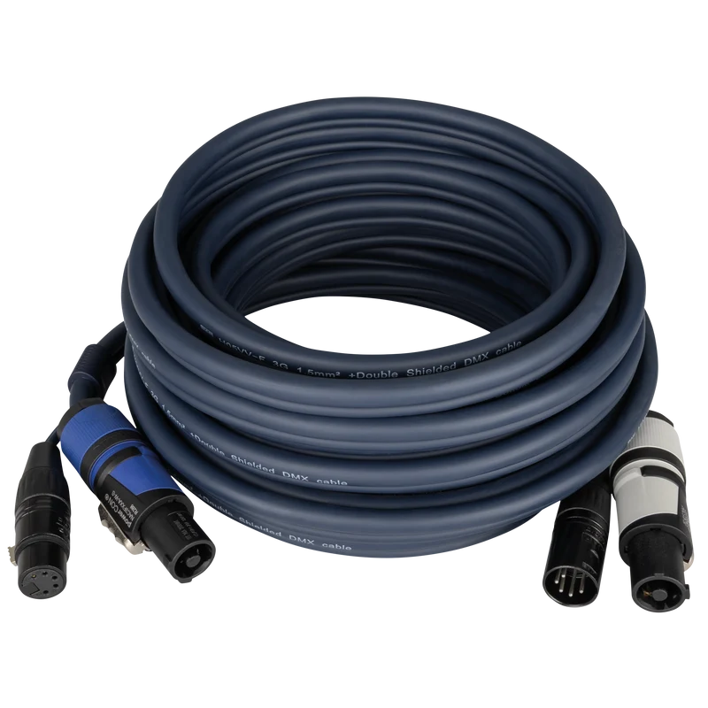 DAP FP18 Hybrid Cable - powerCON & 5-pin XLR - DMX / Power 10 m 10 m