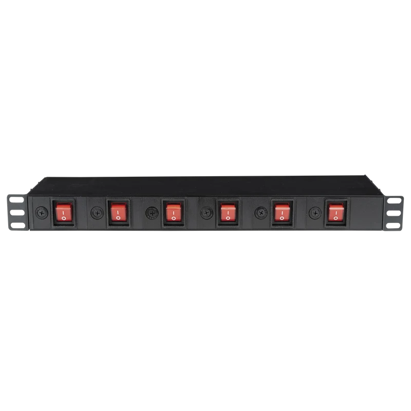 SHOWGEAR 19" 1U Socketstrip 6 zones 6 zone