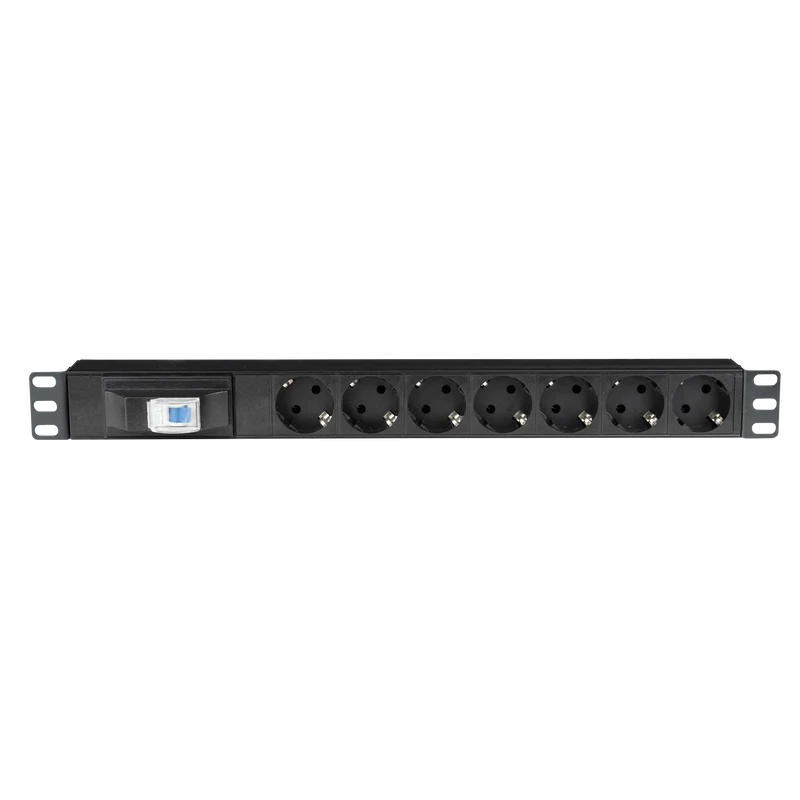 SHOWGEAR 19" 1U Socketstrip 7 With breaker Con interruttore