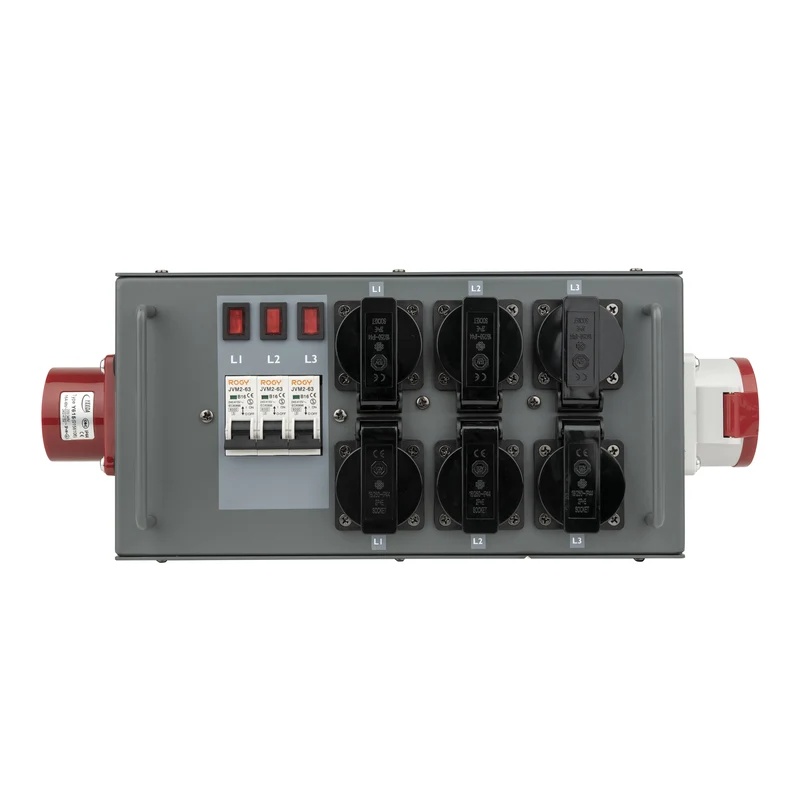SHOWGEAR Powersplit 16 CEE 16 A 6x Schuko - 1x CEE 16 A 5P Distributore di potenza con fusibile