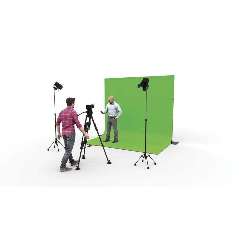 WENTEX P&D Chromakey Curtain Molton 300 g/m² Green screen - 590 x 400 cm (W x H) Telo verde - 590 x 400 cm (L x H)