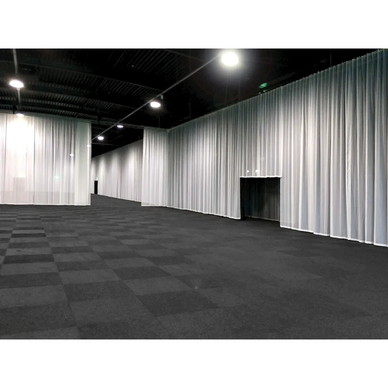 SHOWGEAR Voile CS Curtain, 55 g/m² Black - 300 x 300 cm (W x H) - unpleated Nero - 300 x 300 cm (L x H) - non plissettato