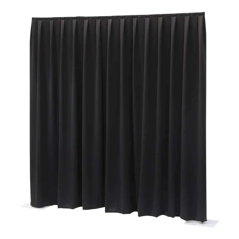 WENTEX P&D Curtain MCS 300 g/m² Black - 330 x 250 cm (W x H) - pleated Colore nero - 330 x 250 cm (L x H) - plissettato