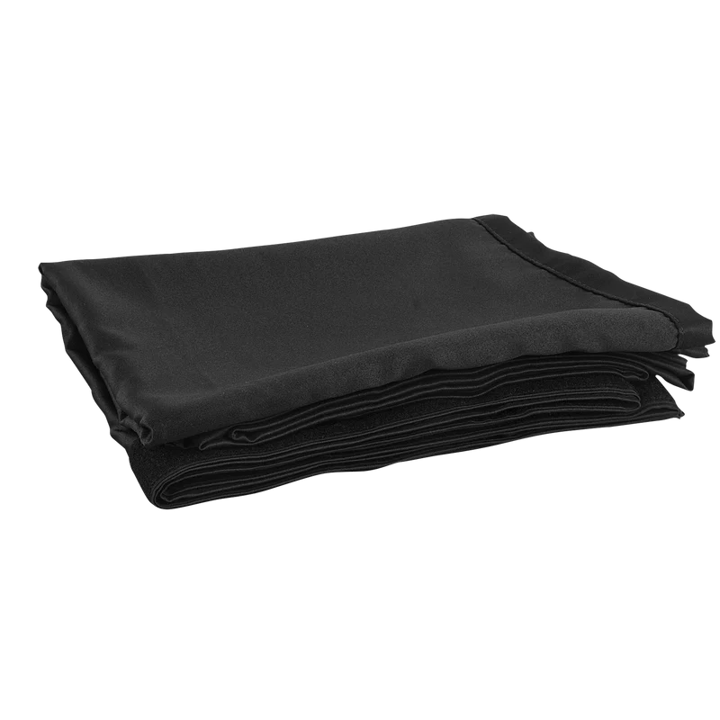WENTEX P&D Curtain - Medium Gloss Satin Pleated, 300(w) x 180(h)cm, 165 gram/m², Black Con pieghe, 300(l) x 180(h)cm, 165 Gram/M2, Nero