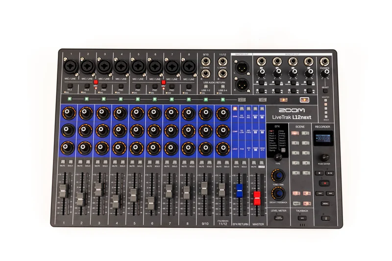 Zoom L12next - Mixer digitale 12 canali, recorder, interfaccia audio e superficie di controllo