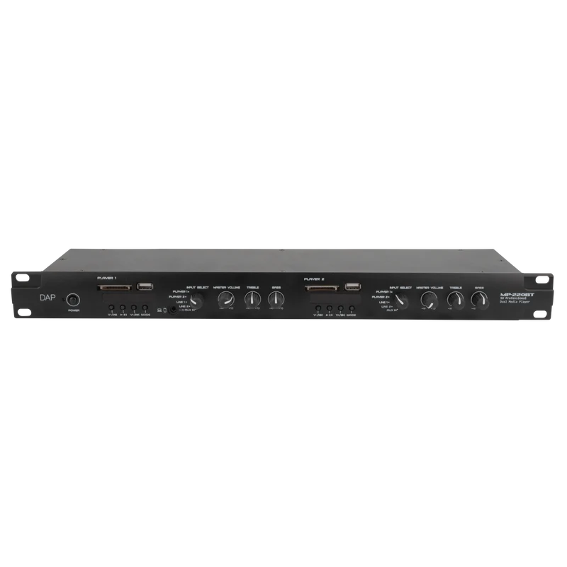 Dap MP-220BT Media Player with BT Lettore multimediale doppio 1U con radio FM, lettore USB/scheda SD, BT 4.2 e interfaccia microfono cercapersone