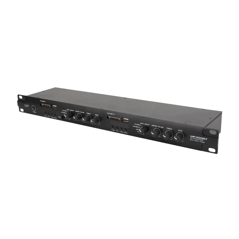 Dap MP-220BT Media Player with BT Lettore multimediale doppio 1U con radio FM, lettore USB/scheda SD, BT 4.2 e interfaccia microfono cercapersone