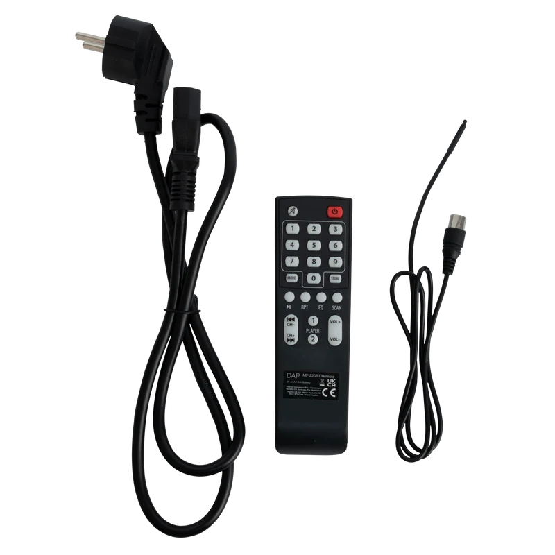 Dap MP-220BT Media Player with BT Lettore multimediale doppio 1U con radio FM, lettore USB/scheda SD, BT 4.2 e interfaccia microfono cercapersone