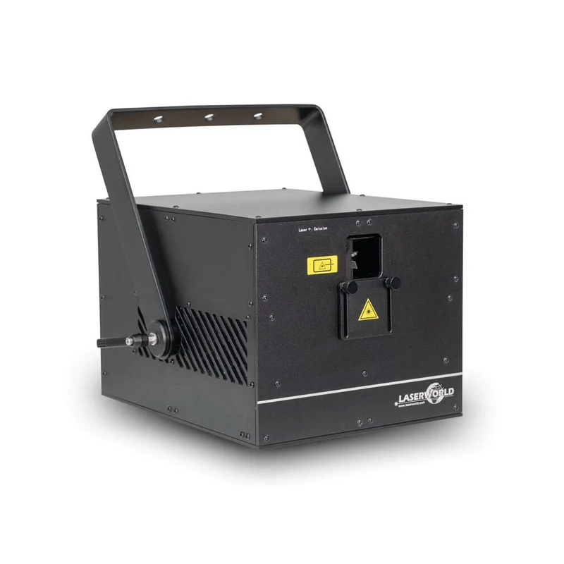 Laserworld 15,000 mW full‑color outdoor laser with IP65 housing, integrated ShowNET multi‑control mainboard, DMX / ArtNet / ILDA