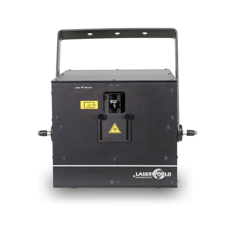Laserworld 15,000 mW full‑color outdoor laser with IP65 housing, integrated ShowNET multi‑control mainboard, DMX / ArtNet / ILDA