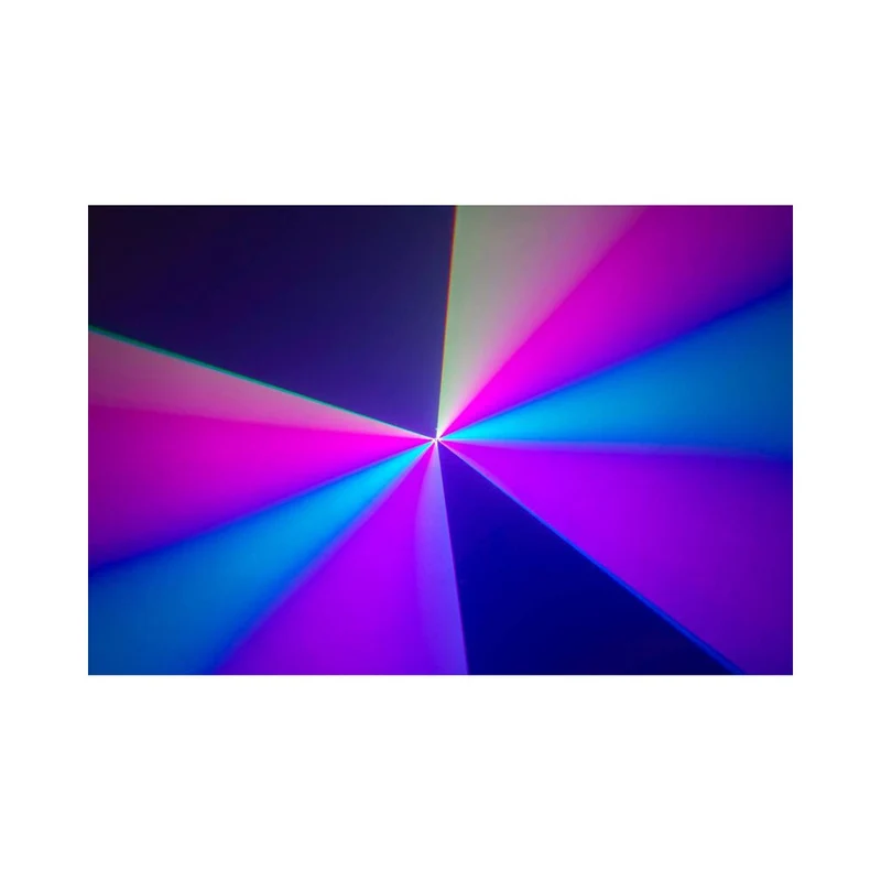 Laserworld 7000 mW compact RGB diode laser, built-in 6400 mAh battery, beam specs of approx. 5.5 mm / 1.1 mrad, 30 kpps @ 8°