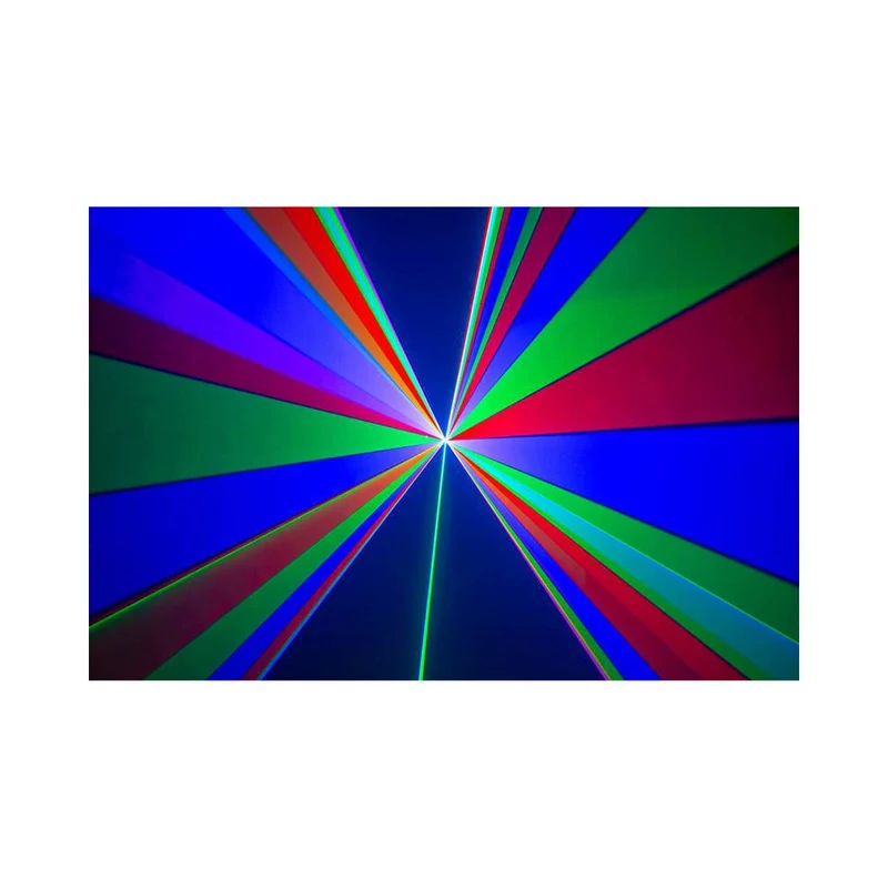 Laserworld 3000 mW compact RGB diode laser, built-in 3500 mAh battery, beam specs of approx. 5.5 mm / 1.1 mrad, 30 kpps @ 8°
