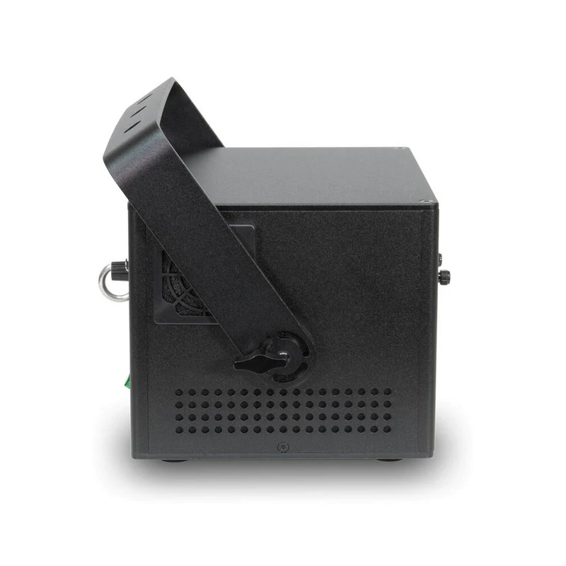 Laserworld 1500 mW compact RGB diode laser, built-in 3500 mAh battery, beam specs of approx. 5.5 mm / 1.1 mrad, 25 kpps @ 8°