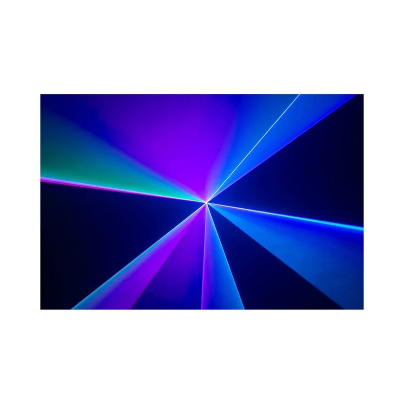 Laserworld 1500 mW compact RGB diode laser, built-in 3500 mAh battery, beam specs of approx. 5.5 mm / 1.1 mrad, 25 kpps @ 8°