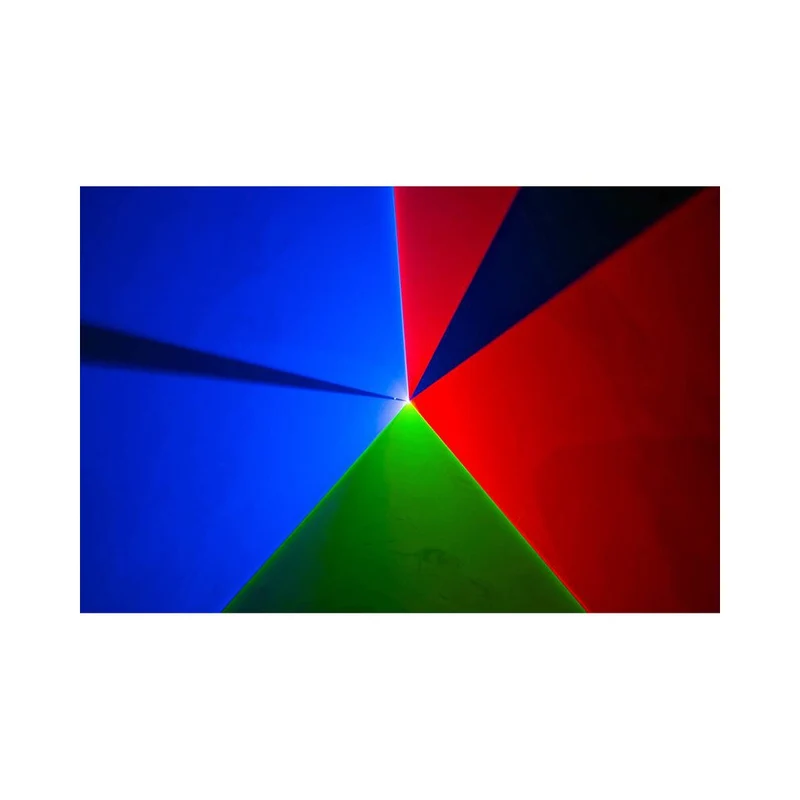 Laserworld 1500 mW compact RGB diode laser, built-in 3500 mAh battery, beam specs of approx. 5.5 mm / 1.1 mrad, 25 kpps @ 8°