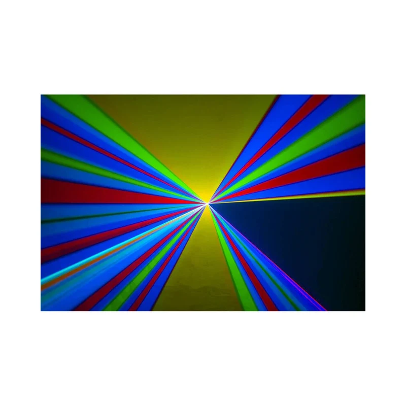 Laserworld 1500 mW compact RGB diode laser, built-in 3500 mAh battery, beam specs of approx. 5.5 mm / 1.1 mrad, 25 kpps @ 8°
