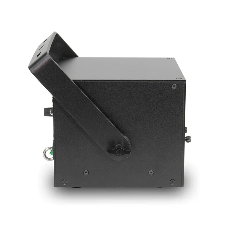 Laserworld 1000 mW compact RGB diode laser, beam specs of approx. 3 mm / 1 mrad, 25 kpps @ 8° scanners, ILDA / DMX / App co