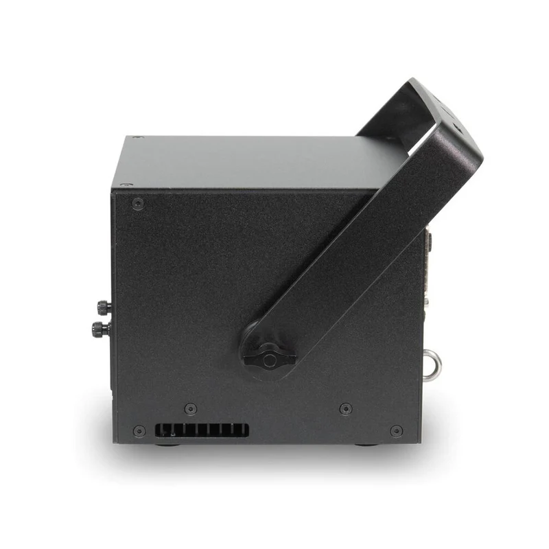 Laserworld 1000 mW compact RGB diode laser, beam specs of approx. 3 mm / 1 mrad, 25 kpps @ 8° scanners, ILDA / DMX / App co