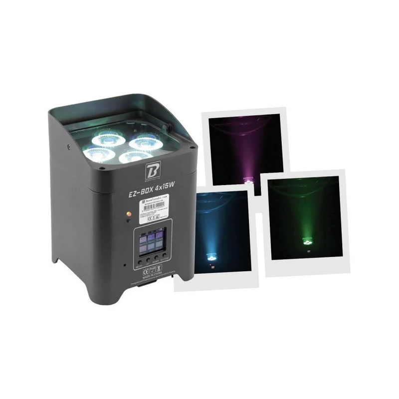 BoomTone DJ 4 x 15 W battery-powered LED projector with Wi-Fi connection
