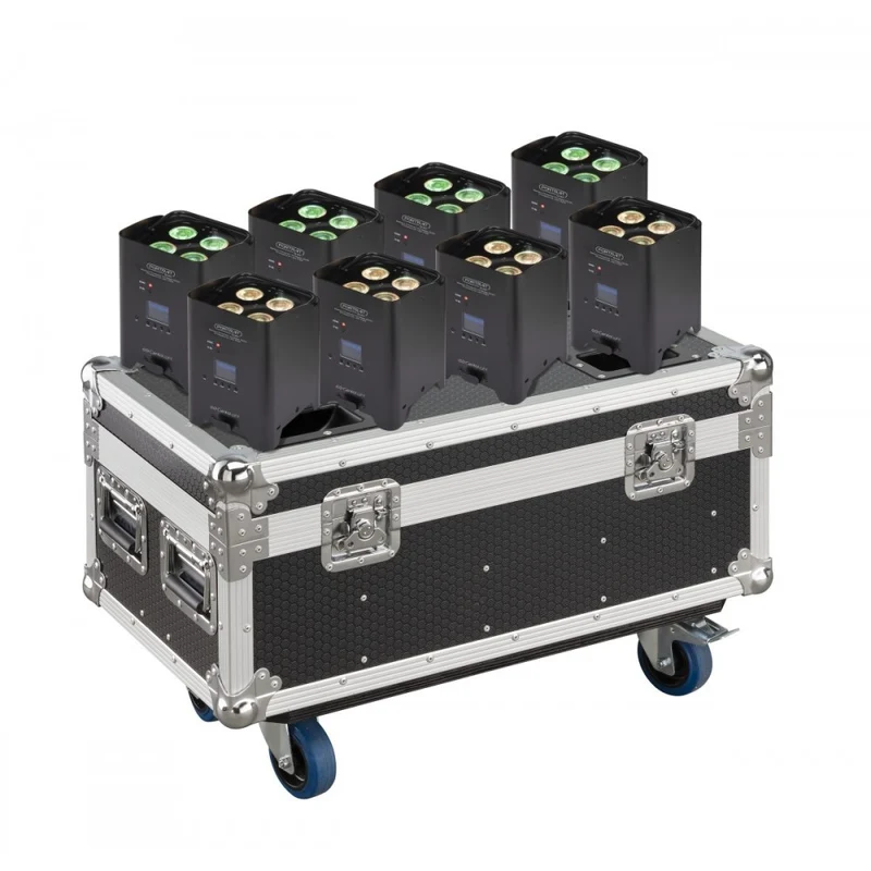 CENTOLIGHT PORTRAIT Q-AIR CON FLIGHT CASE SET 8 PAR A BATTERIA
