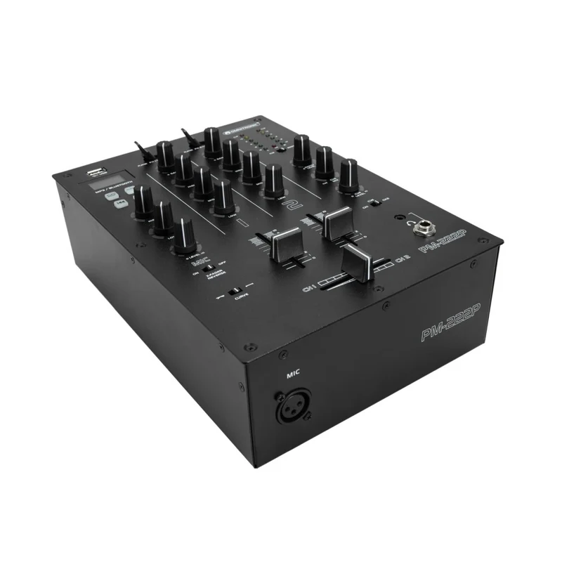 OMNITRONIC PM-222P - Mixer DJ a 2 canali con lettore USB