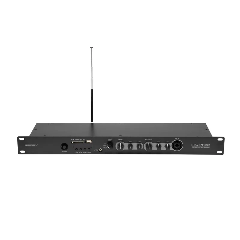 OMNITRONIC EP-220PR - Preamplificatore con lettore MP3 e radio FM