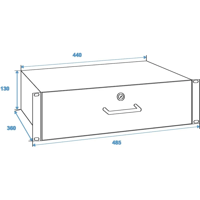OMNITRONIC Cassetto a rack da 3 U-19" con serratura