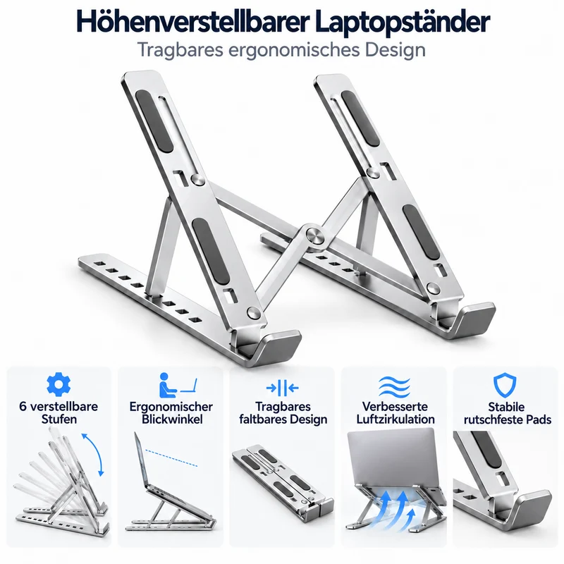 Verstellbarer Laptop Ständer Höhenverstellbar Und Tragbar