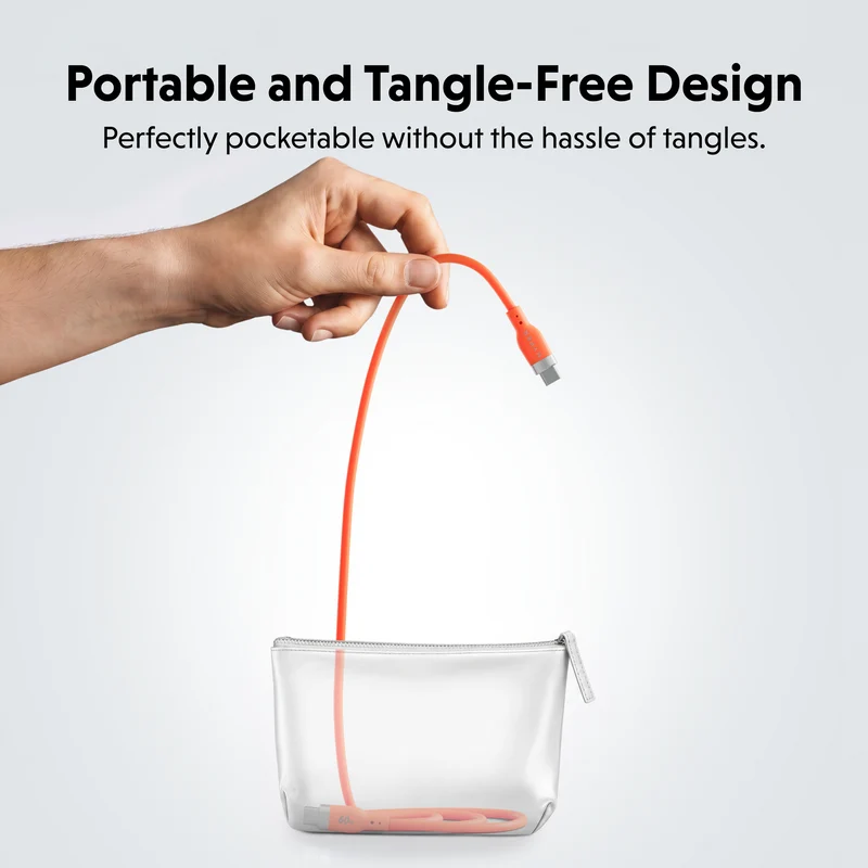 Câble de recharge HyperJuice Flex USB-C en silicone - Orange
