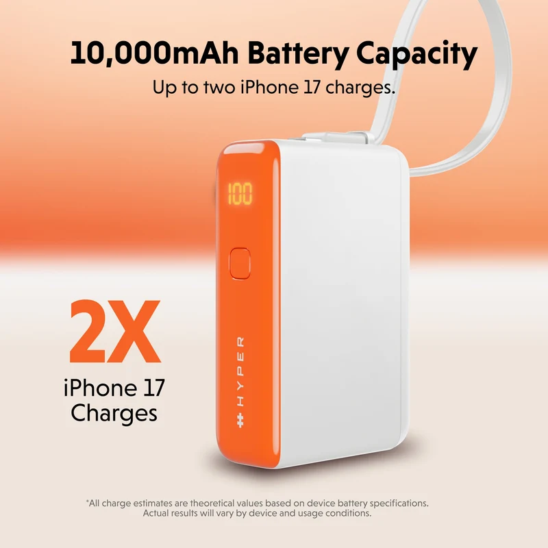 Batterie externe HyperJuice Flex 10K 30 W - Orange
