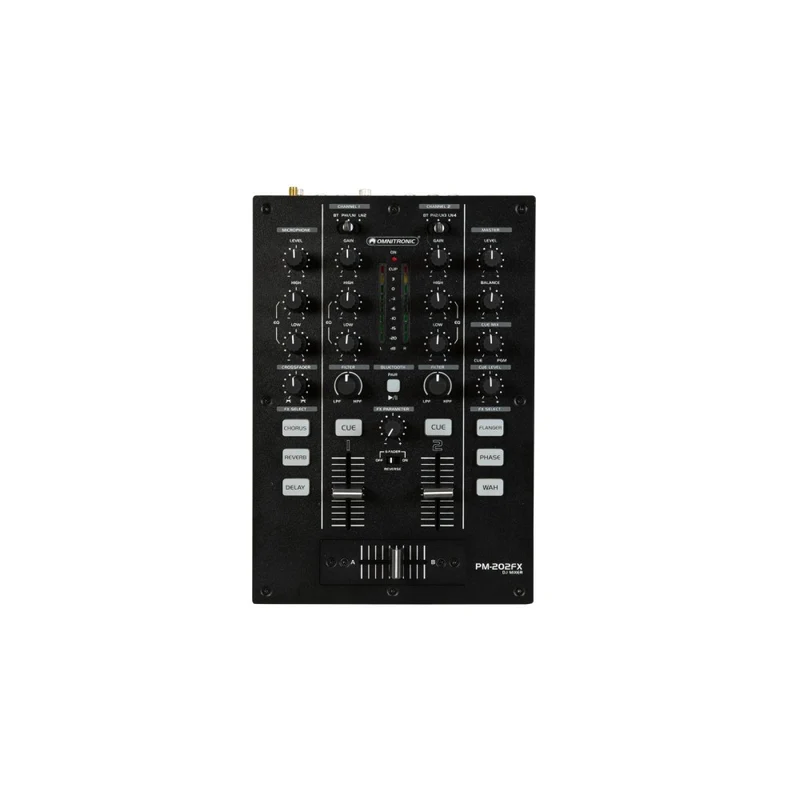 OMNITRONIC PM-202FX 2-Channel DJ Mixer con Filter, FX e Bluetooth