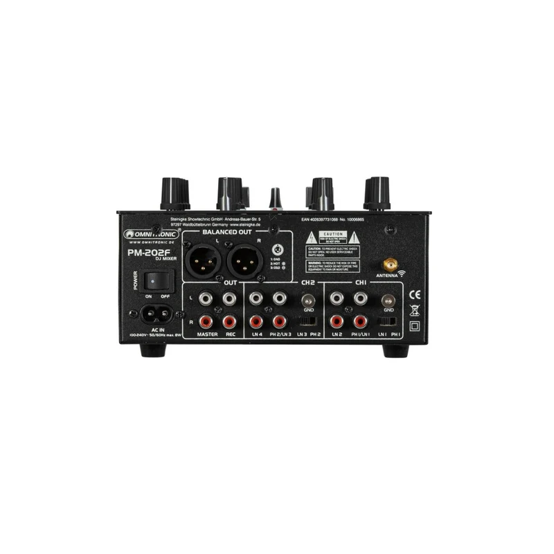 OMNITRONIC PM-202F 2-Channel DJ Mixer con Filter e Bluetooth